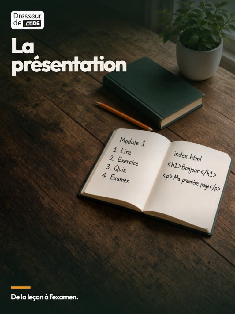 Affiche : la présentation de Dresseur de Code